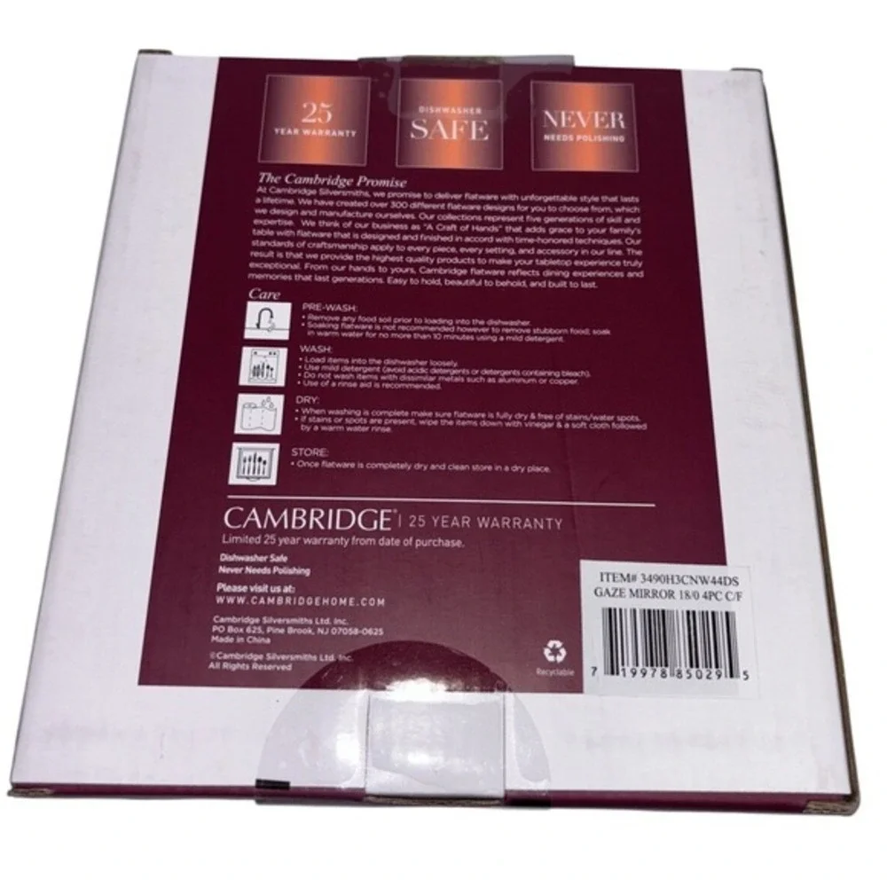 Cambridge Gaze Mirror‎ Stainless Steel 4Piece Cocktail Fork Set Heavy Duty NIB